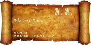 Móry Mara névjegykártya